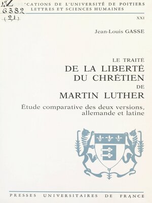 cover image of Le Traité de la Liberté du chrétien, de Martin Luther